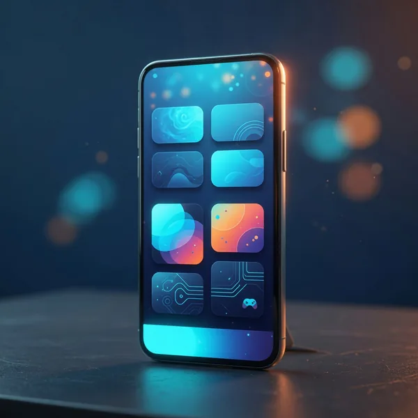 Concept visual of a phone showing Games, Live Casino and Promotions menus