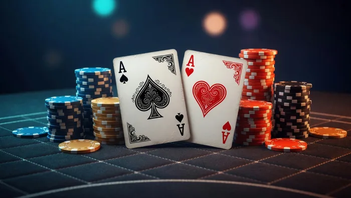 Illustration of two aces with chips